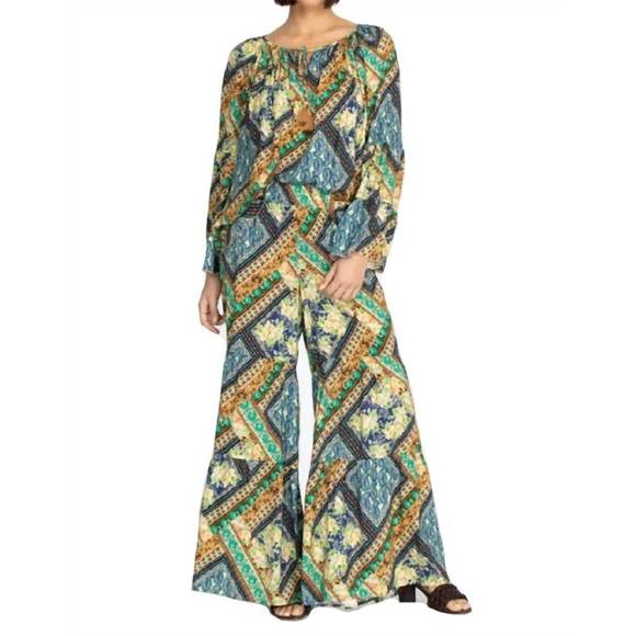 NEW JOHNNY WAS rivera tiered pants in multi - Picture 1 of 2